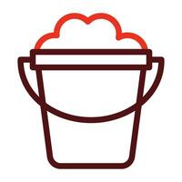 Sand Bucket Glyph Two Color Icon For Personal And Commercial Use. vector
