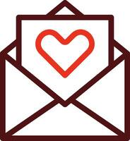 Love Letter Glyph Two Color Icon For Personal And Commercial Use. vector