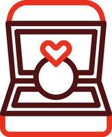 Ring Box Glyph Two Color Icon For Personal And Commercial Use. vector