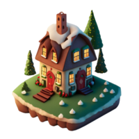 AI-Generated, christmas house Winter village. png