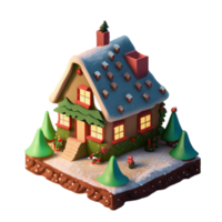 AI-Generated, christmas house Winter village. png