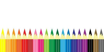 Set of colored pencils isolated in simple flat style on white background Vector EPS10.