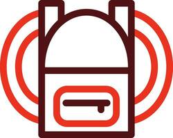 Backpack Glyph Two Color Icon For Personal And Commercial Use. vector