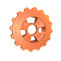 3D icon industrial gear rendered isolated on the transparent background png