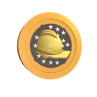 3D icon labor day badge rendered isolated on the transparent background png