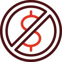 No Money Glyph Two Color Icon For Personal And Commercial Use. vector