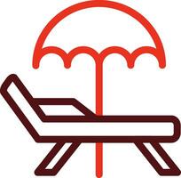 Deck Chair Glyph Two Color Icon For Personal And Commercial Use. vector