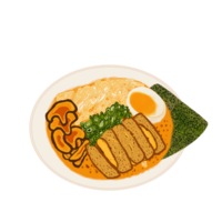 Japanese ramen noodles illustration png