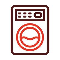 Washing Machine Glyph Two Color Icon For Personal And Commercial Use. vector