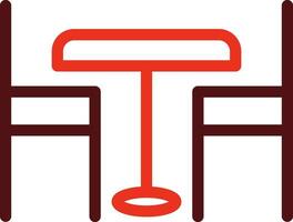 Dining Table Glyph Two Color Icon For Personal And Commercial Use. vector
