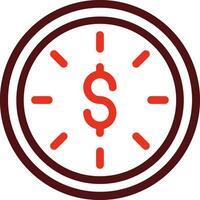 Time Is Money Glyph Two Color Icon For Personal And Commercial Use. vector