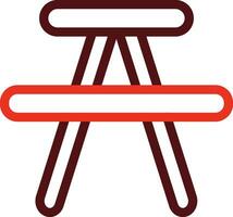 Picnic Table Glyph Two Color Icon For Personal And Commercial Use. vector