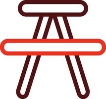 Picnic Table Glyph Two Color Icon For Personal And Commercial Use. vector