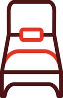 Single Bed Glyph Two Color Icon For Personal And Commercial Use. vector