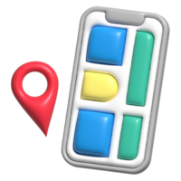 GPS móvil teléfono diseño icono 3d png