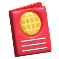 pasaporte diseño icono 3d png