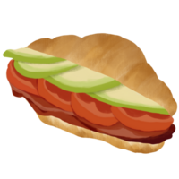 Bacon avocado turkey tomato croissant png