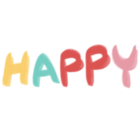 Cute happy word png