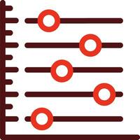Scatter Graph Thick Line Two Color Icons For Personal And Commercial Use. vector