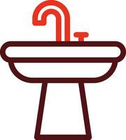 Sink Glyph Two Color Icon For Personal And Commercial Use. vector