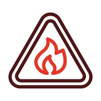 Hazard Sign Glyph Two Color Icon For Personal And Commercial Use. vector