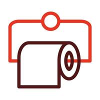 Toilet Paper Glyph Two Color Icon For Personal And Commercial Use. vector