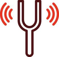 Tuning Fork Glyph Two Color Icon For Personal And Commercial Use. vector