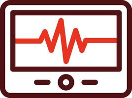 Cardiac Monitor Glyph Two Color Icon For Personal And Commercial Use. vector