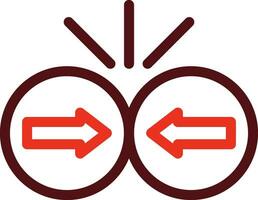 Collision Glyph Two Color Icon For Personal And Commercial Use. vector