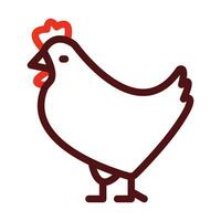 Chicken Glyph Two Color Icon For Personal And Commercial Use. vector