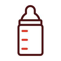 Milk Bottle Glyph Two Color Icon For Personal And Commercial Use. vector