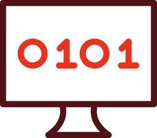 Binary Code Glyph Two Color Icon For Personal And Commercial Use. vector