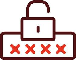 Broken Password Glyph Two Color Icon For Personal And Commercial Use. vector