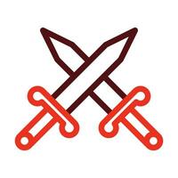 Two Swords Glyph Two Color Icon For Personal And Commercial Use. vector