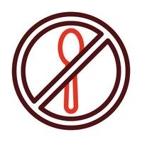 No Food Glyph Two Color Icon For Personal And Commercial Use. vector