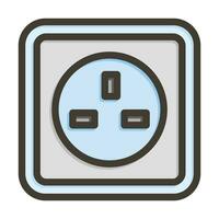 Wall Socket Thick Line Filled Colors For Personal And Commercial Use. vector