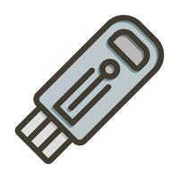 USB grueso línea lleno colores para personal y comercial usar. vector