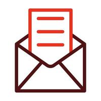 Open Email Glyph Two Color Icon For Personal And Commercial Use. vector