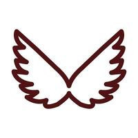 Wings Glyph Two Color Icon For Personal And Commercial Use. vector