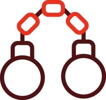 Handcuffs Glyph Two Color Icon For Personal And Commercial Use. vector