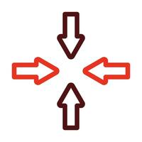 direccional flechas glifo dos color icono para personal y comercial usar. vector