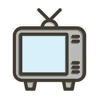 Tv Thick Line Filled Colors For Personal And Commercial Use. vector