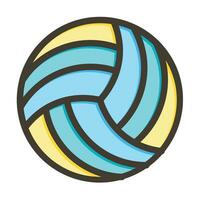 Volleyball Thick Line Filled Colors For Personal And Commercial Use. vector
