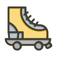 Roller Skate Thick Line Filled Colors For Personal And Commercial Use. vector