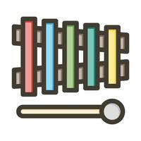 Xylophone Thick Line Filled Colors For Personal And Commercial Use. vector