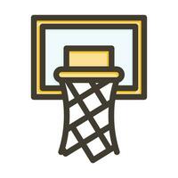 Basketball Hoop Thick Line Filled Colors For Personal And Commercial Use. vector