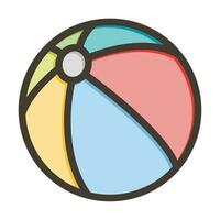 Beach Ball Thick Line Filled Colors For Personal And Commercial Use. vector