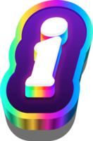 3D Metalic Rainbow Alphabet Letter I png