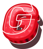 3D Red Bold Indonesia Letter G png