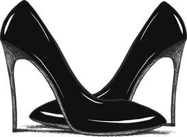 Vector hand drawing modern fashion high heels shoes sketch for banner advertising or promo, template for ad, online shopping or sales, clip art.